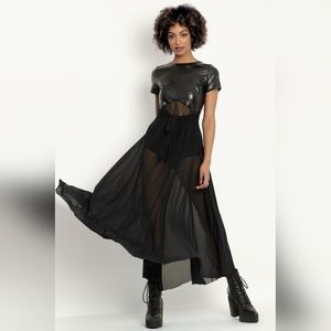 BlackMilk Mixed Media Moto Midaxi Dress - Limited XXL